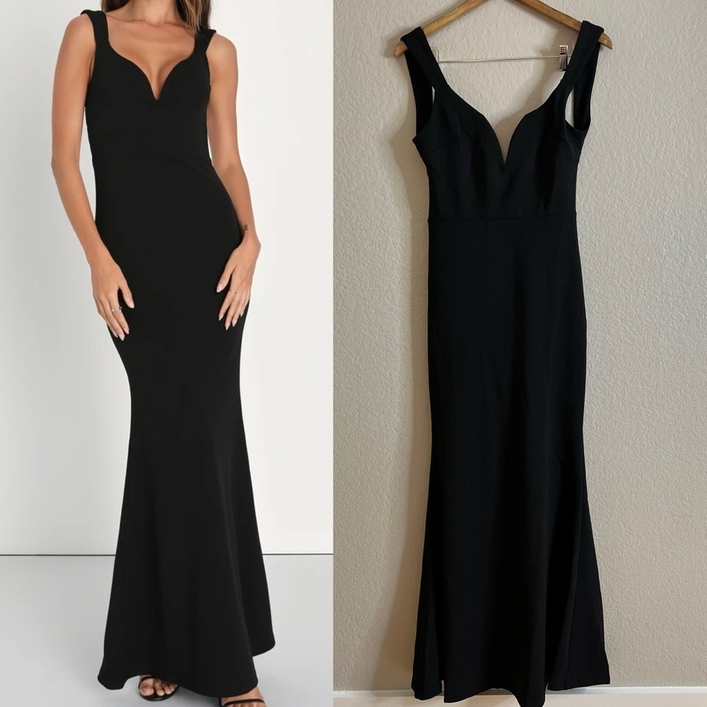 Alluring Temptation Black Backless Ruched Mermaid Maxi Dress